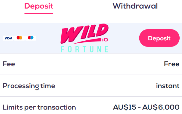 Fast Payout Methods at WildFortune casino